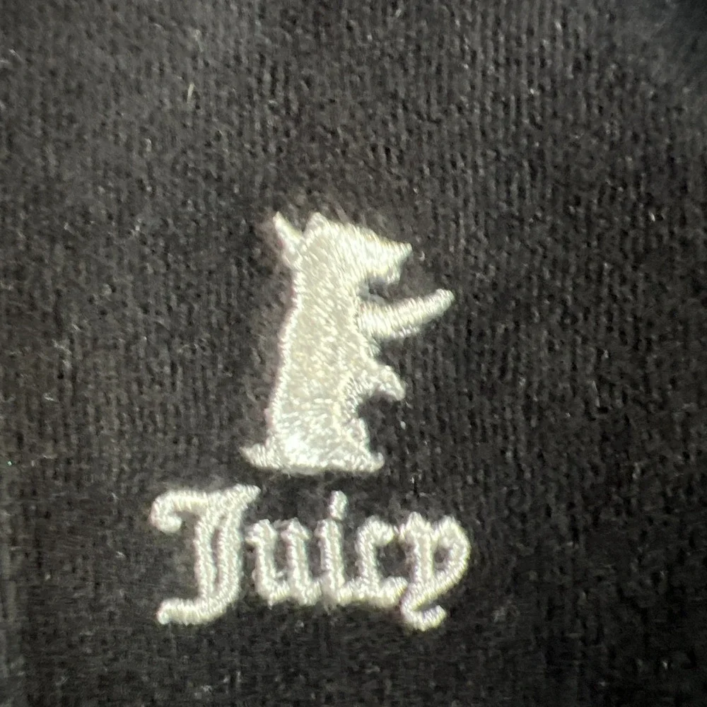 Juicy Couture Hoodie Kids 18M Black Cotton Logo Embroidered Ribbed Trim Full Zip